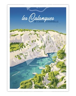 Affiche Les Calanques "De Cassis à Marseille" - 50 x 70 cm