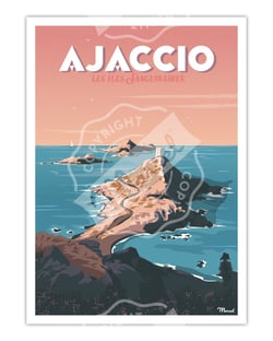Affiche Ajaccio " Les îles Sanguinaires" - 30 x 40 cm