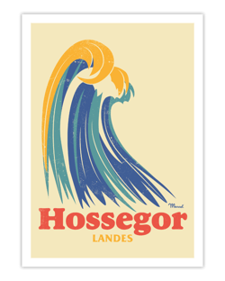Affiche Hossegor - Big wave - 50 x 70 cm