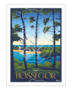 Affiche Hossegor "Super Hossegor" - 30 x 40 cm 