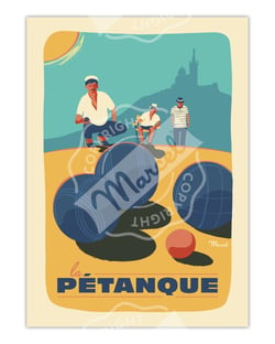 Affiche La pétanque - 50 x 70 cm