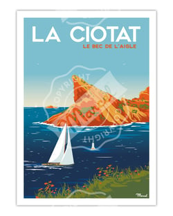 Affiche La Ciotat "Bec de l'aigle" - 50 x 70 cm