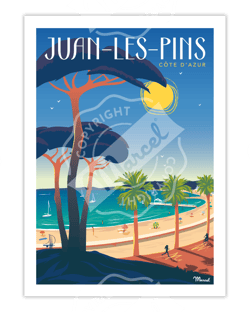 Affiche Juan-Les-Pins - 30 x 40 cm 