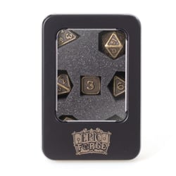 Lot de 7 dés en métal - Epic Forge - 14 mm - Solid Gold