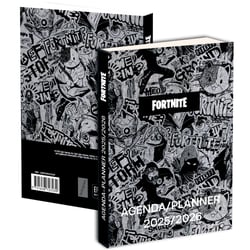 Agenda scolaire journalier 2025/2026 - Fortnite - 12x17x1,5 cm - gris anthracite