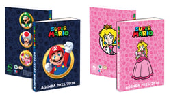 Agenda scolaire journalier 2025/2026 - Super Mario - 12 x 17 x 1,5 cm - Modèle Aléatoire - Vendu à l'unité