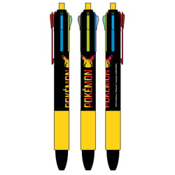 Stylo 4 couleurs La Plume Dorée - Pokémon - Noir, bleu, rouge, vert - Pointe moyenne
