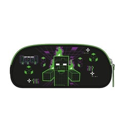 Trousse rectangulaire 2 compartiments La Plume Dorée - Noir - Minecraft