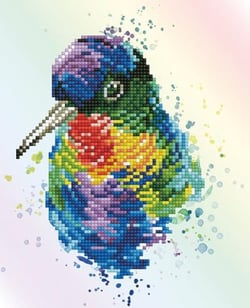 Kit Diamond painting - Diamond Dotz - Oiseau arc en ciel