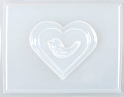 Moule de savon coeur - Oiseau
