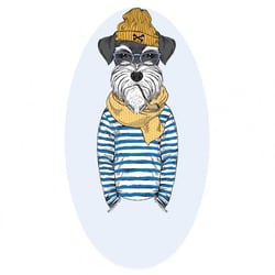 Écusson transfert thermo-adhésif -  Petit modèle - Chien marin