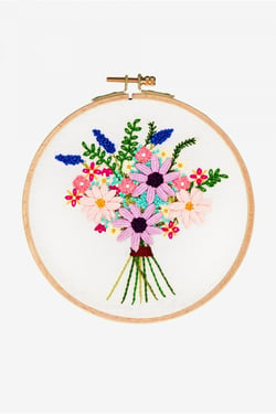 Kit broderie - Bouquet cosmos