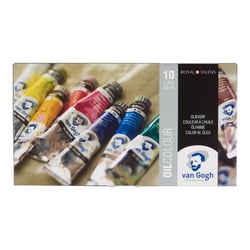 Lot de 10 tubes 20 ml de peinture Royal Talens Van Gogh peinture à l'huile - Couleurs assorties - Extra-fine