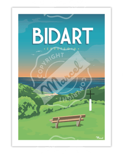 Affiche 50x70 "Bidart ERRETEGIA"