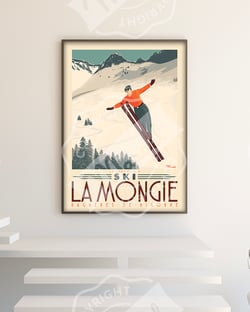 Affiche 50x70  « La Mongie Tremplin à ski »
