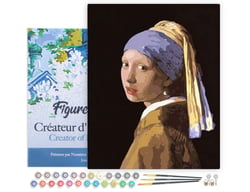 Peinture au numéro Figured'Art - Vermeer la jeune fille à la perle - 40 x 50 cm