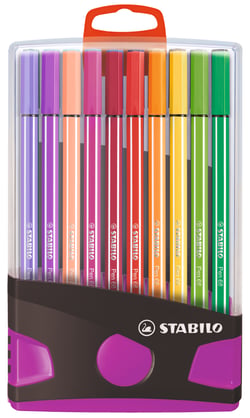 Etui de 20 feutres de dessin pointe moyenne - STABILO - Couleurs assorties - Pen 68