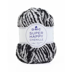 Pelote de fil à tricoter 100% polyester - DMC - Super Happy Chenille - Black