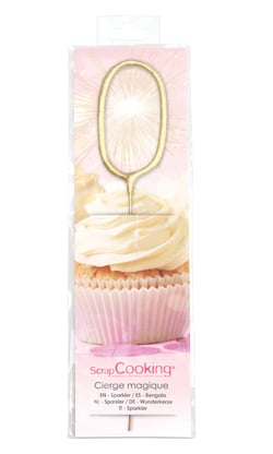 Cierge magique XXL ScrapCooking® - 17,5 cm - Chiffre 0