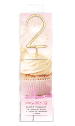 Cierge magique XXL ScrapCooking® - 17,5 cm - Chiffre 2