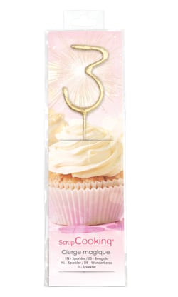 Cierge magique XXL ScrapCooking® - 17,5 cm - Chiffre 3