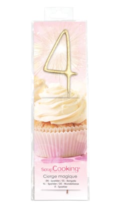 Cierge magique XXL ScrapCooking® - 17,5 cm - Chiffre 4