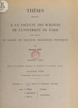Étude de la diffusion inélastique de particules alpha à moyenne énergie - Suivi de Propositions données par la Faculté : Quelques applications de l'émission et absorption de rayonnement gamma sans recul du noyau