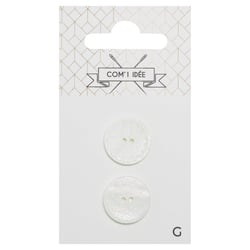 Boutons nacrés -  x3 - 18 mm - Blanc