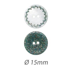 Boutons nacrés -  x 4 -  15 mm - Vert
