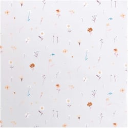 Coupon de tissu coton - 50x140 cm - Mille fleurs gris clair