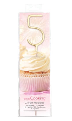 Cierge magique XXL ScrapCooking® - 17,5 cm - Chiffre 5