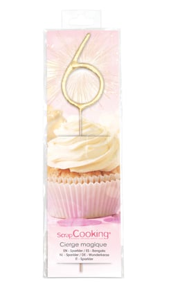 Cierge magique XXL ScrapCooking® - 17,5 cm - Chiffre 6