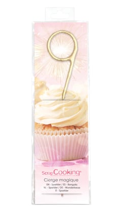 Cierge magique XXL ScrapCooking® - 17,5 cm - Chiffre 9