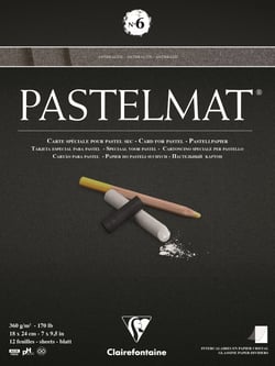 Bloc pastel Pastelmat n°6 360 g - 18 x 24 cm - Anthracite - 12 feuilles
