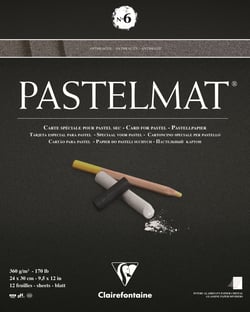 Bloc pastel Pastelmat n°6 360 g - 24 x 30 cm - Anthracite - 12 feuilles