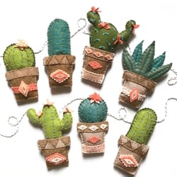 Kit feutrine - Guirlande cactus