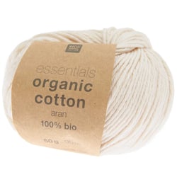 Fil à tricoter Rico Design - Essentials Organic Cotton Aran - Crème 02