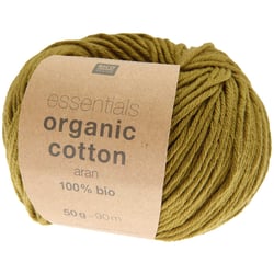 Pelote de fil à tricoter 100% coton - Rico Design - Essentials Organic Cotton Aran - Olive 14
