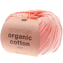Pelote de fil à tricoter 100% coton - Rico Design - Essentials Organic Cotton Aran - Saumon 17