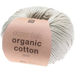 Pelote de fil à tricoter 100% coton - Rico Design - Essentials Organic Cotton Aran - Argent 18