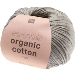 Pelote de fil à tricoter 100% coton - Rico Design - Essentials Organic Cotton Aran - Gris 19