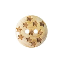 Boutons bois - 15mm - x6 - étoile