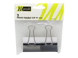 2 pinces double-clip - 41mm - Monali