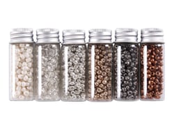 Perles de rocaille 4,5mm à enfiler Créalia - noir / or / gris / beige / bronze / transparent