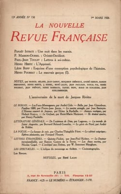 La Nouvelle Revue Française N' 150 (Mars 1926)