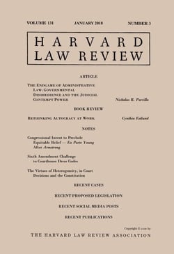 Harvard Law Review: Volume 131, Number 3 - January 2018