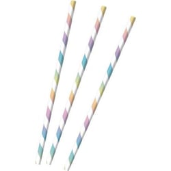 12 Pailles carton - Rainbow & Cloud