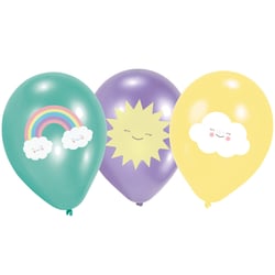 6 Ballons Latex - Rainbow & cloud - 28cm