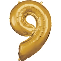 Ballon métallisé Large - Nombre 9 - doré - 63 cm x 86 cm