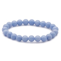 Bracelet Boule - 08 mm en pierre naturelle d'Angelite